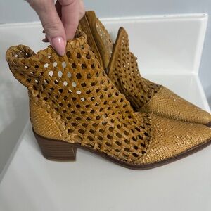 Free People Honeycomb Woven Ankle Boots